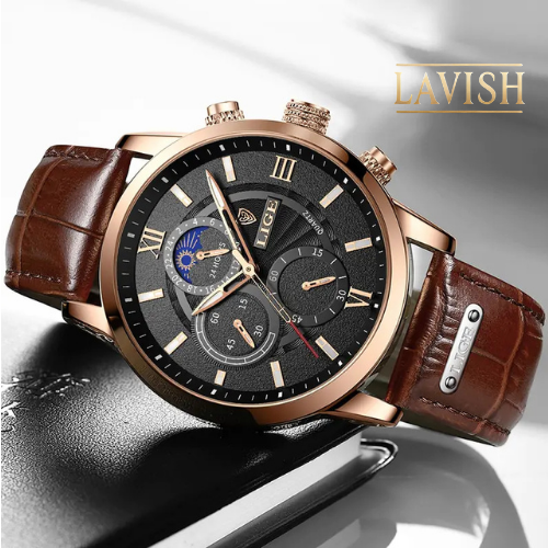 Men's Luxury Leather Quartz Watch