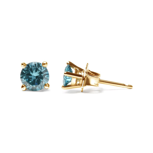 14K Gold 1/2 Cttw Aqua Blue Diamond